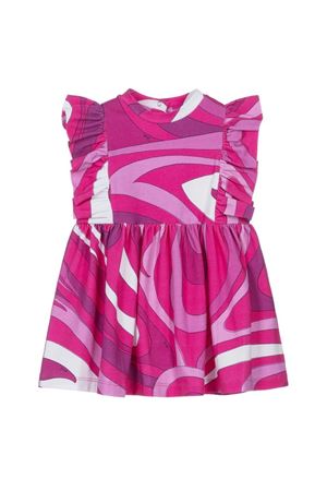 Girls Pink Abstract Print Dress EMILIO PUCCI KIDS | PY1012Z3687570BC